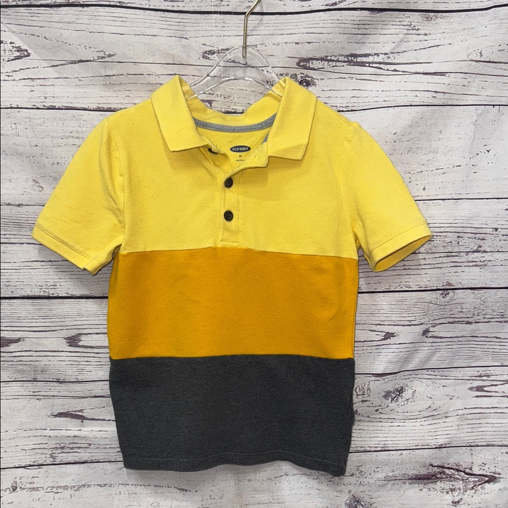 Old Navy Yellow, Gold, and Gray Kids Polo Size 5t